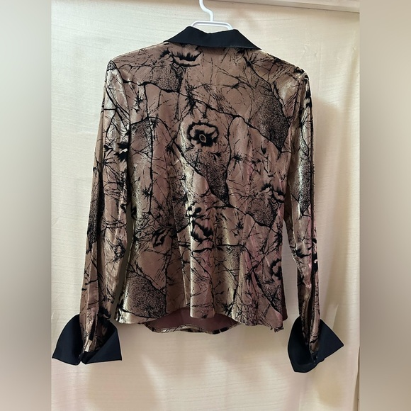 Vintage Nueva Abstract Metallic Blazer Top – Size 10 - Picture 5 of 6